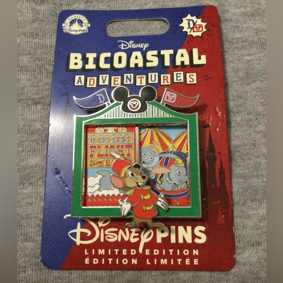 Disney Accessories - 2024 Disney Parks Bicoastal Adventures Dumbo Flying Elephant Pin LE 4000